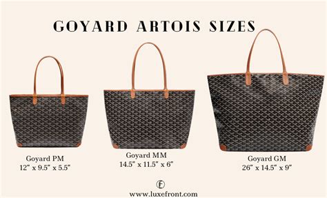 goyard pm size price|Goyard artois pm vs mm.